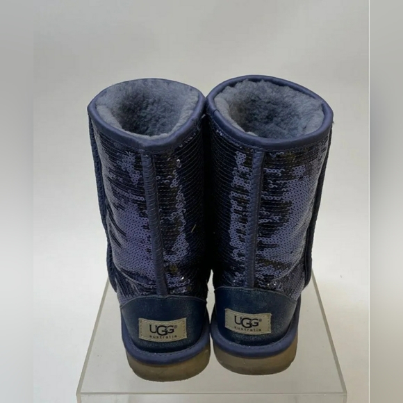 UGG Women's Blue Cold Weather / Snow Sequins Sparkly Boots - Size 8 - Picture 4 of 6